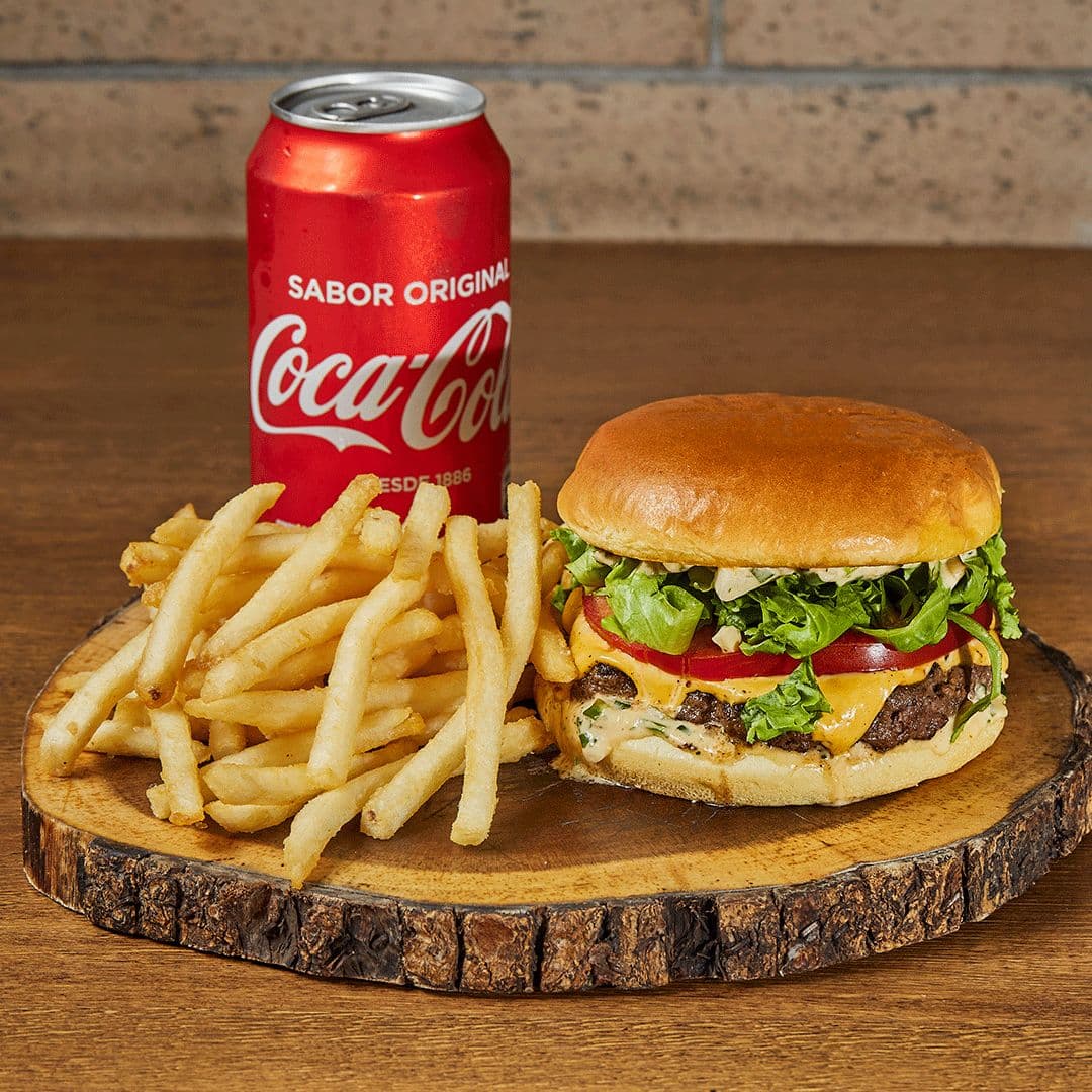 Burger + Acompañamiento + Bebida